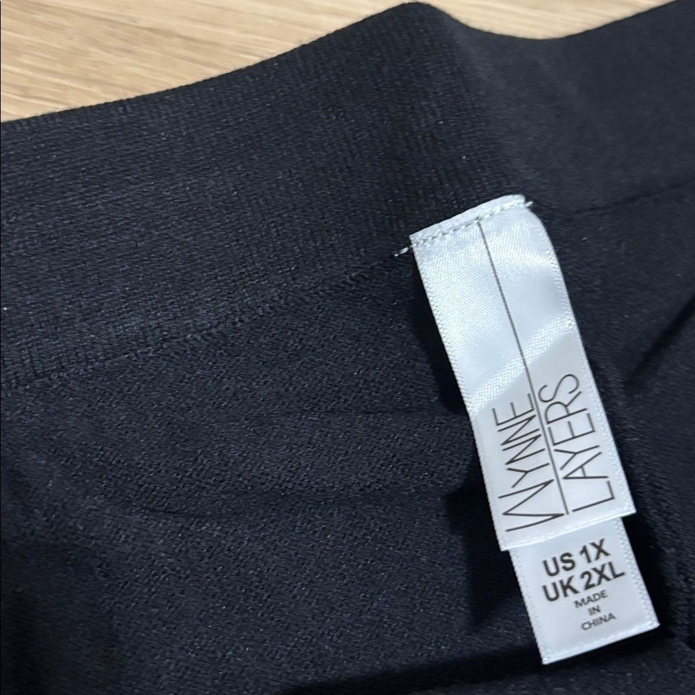 WYNNE LAYERS (1X) Sweater Knit Wide-Leg Pants Pockets Pull-On Soft Black NWT - Picture 7 of 12